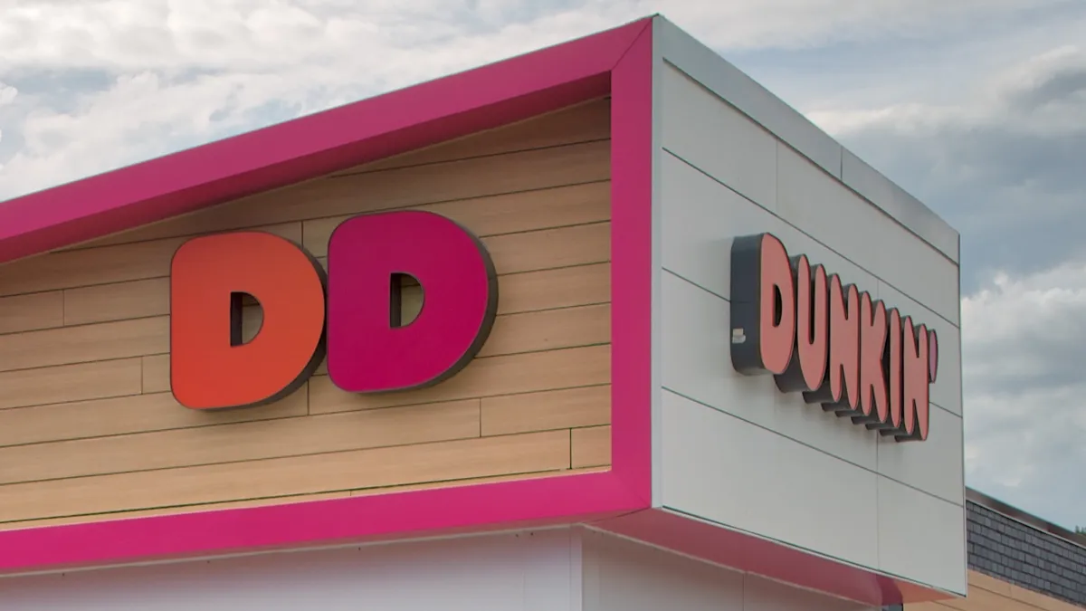 A picture of branding on a Dunkin' location