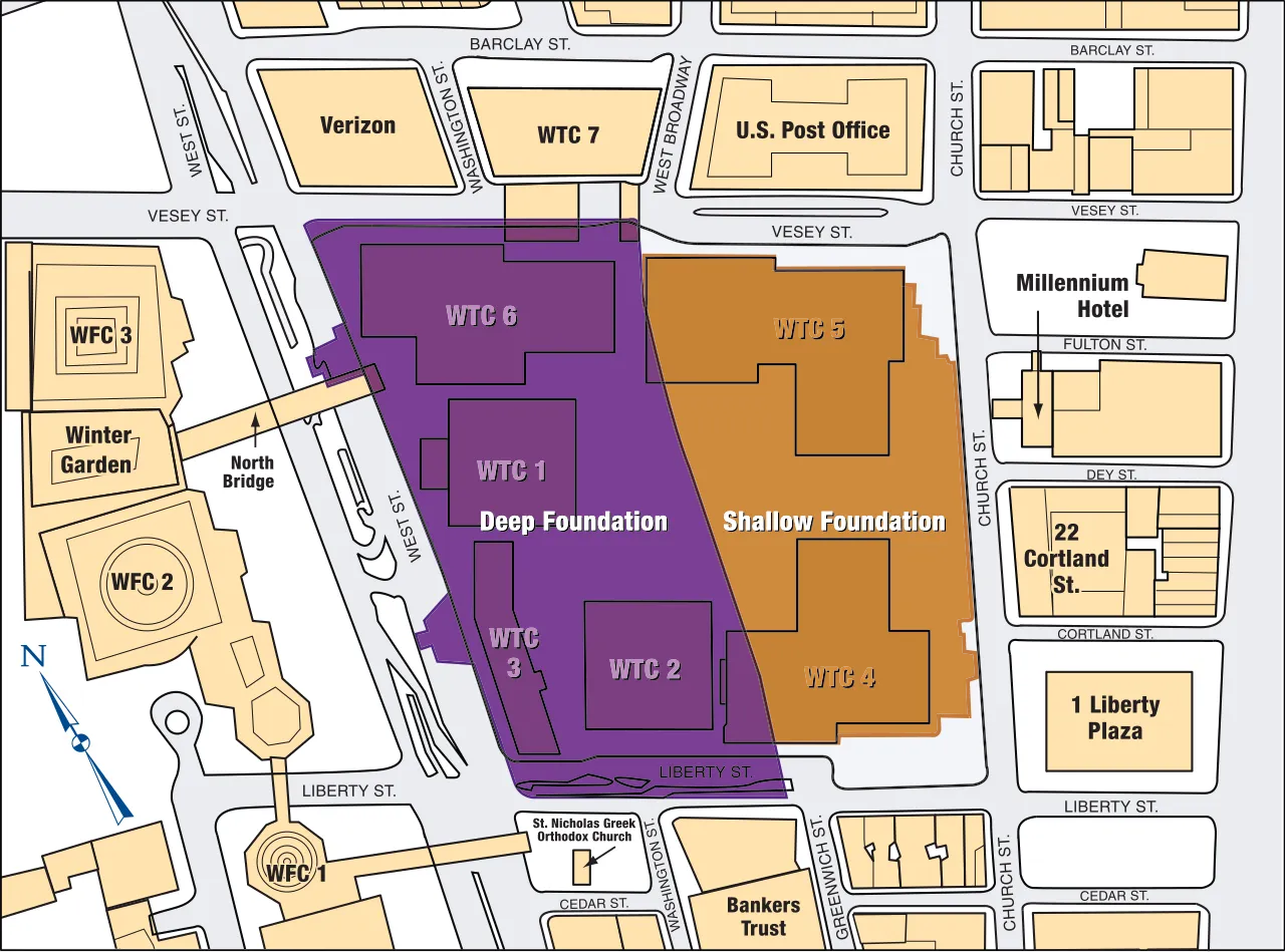 A diagram shows an aerial view of a busy city area mapped out, detailing where two massive excavations are located.