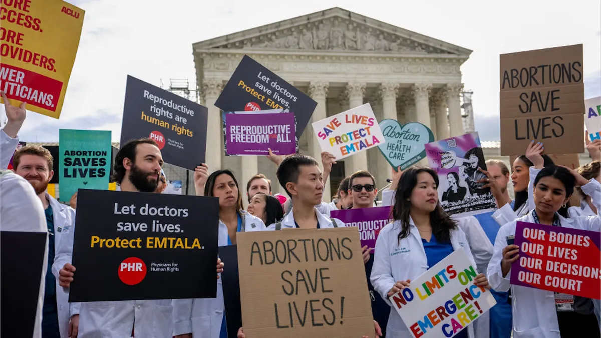 Doctors protest in favor of EMTALA protections in front of Supreme Court
