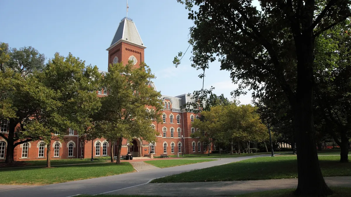 The outside of a campus building at Ohio State University