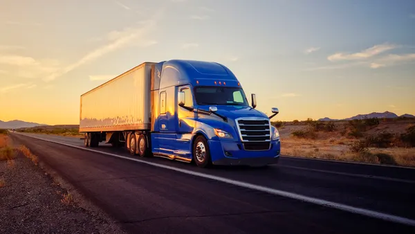 Long Haul Semi Truck On a Rural Western USA Interstate Highway
