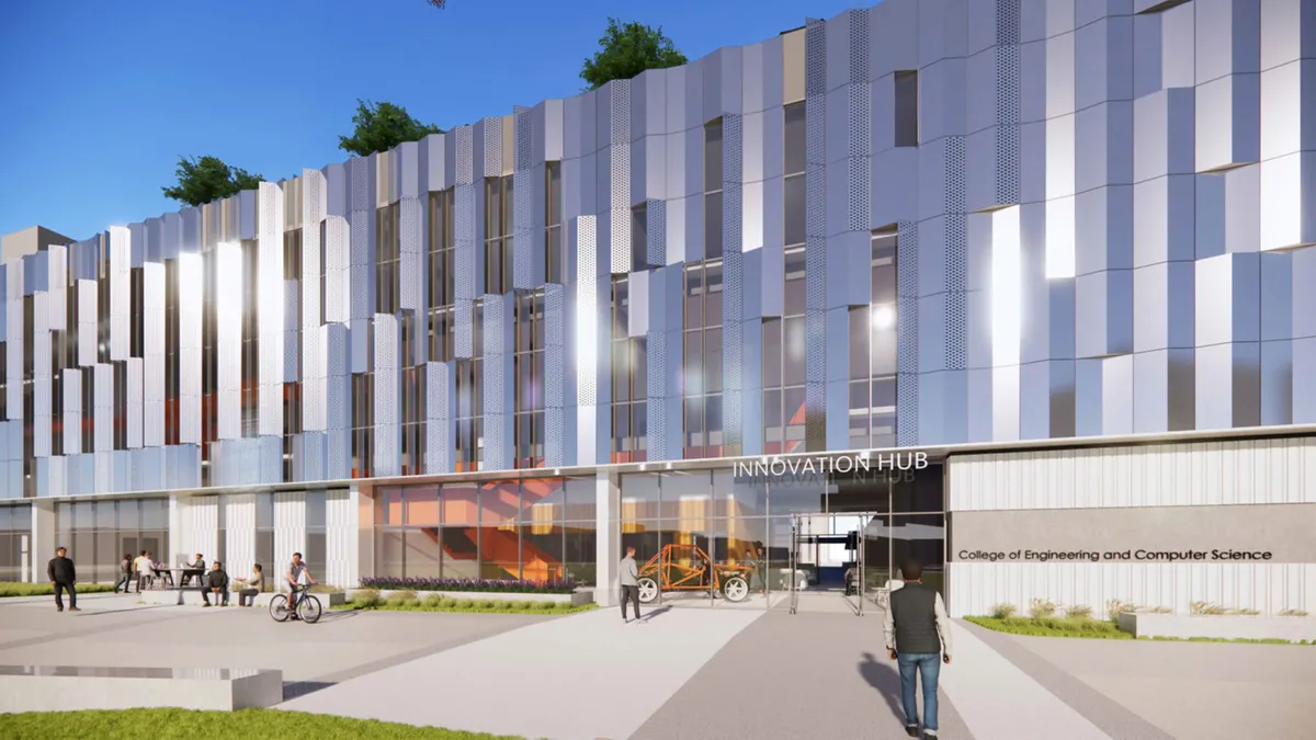 A rendering of the Innovation Hub at California State University Fullerton.