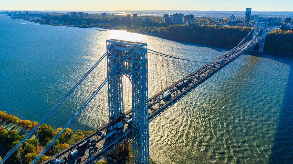 aerial view of the George Washington Bridge