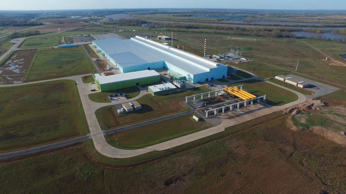 An aerial view of Benteler's steel tube plant in Louisiana.