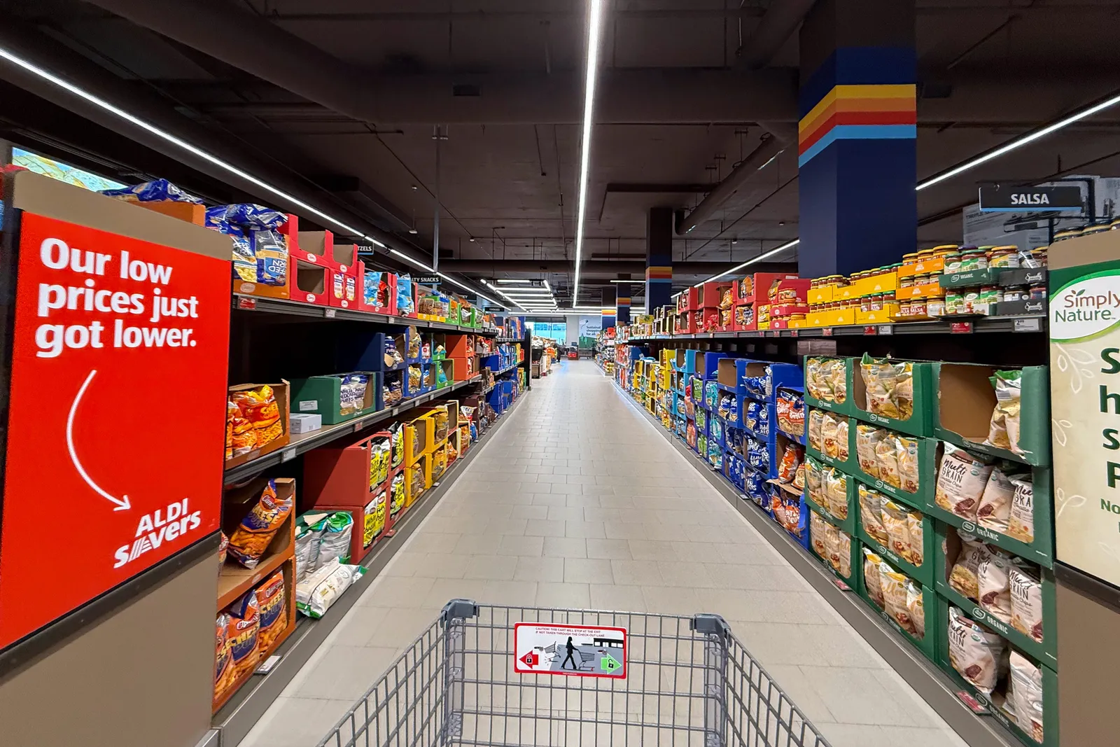 Interior of a grocery store.