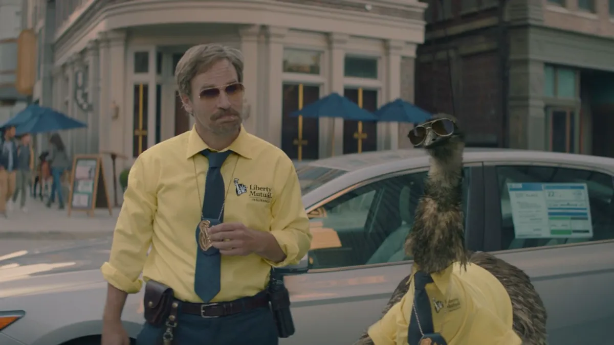 Liberty Mutual's emu and Doug ad characters