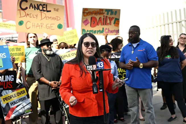 Protesters target NV Energy at electric utility conference as anger over affordability rises