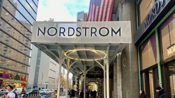 A department entrance on a city street.