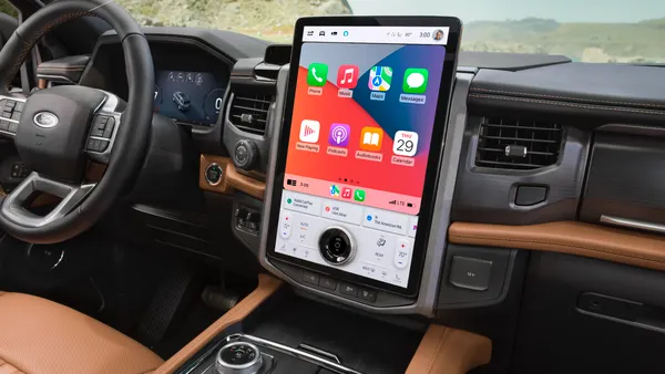 The interior of a 2024 Ford Expedition SUV showing the dashboard and center infotainment screen.