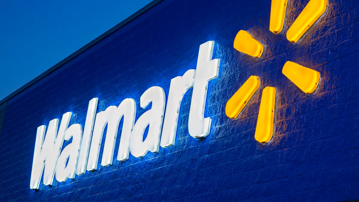 Walmart Store Exterior at Night