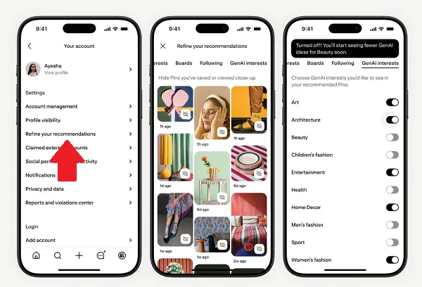 Pinterest AI content