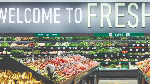 Produce section of Amazon Fresh store