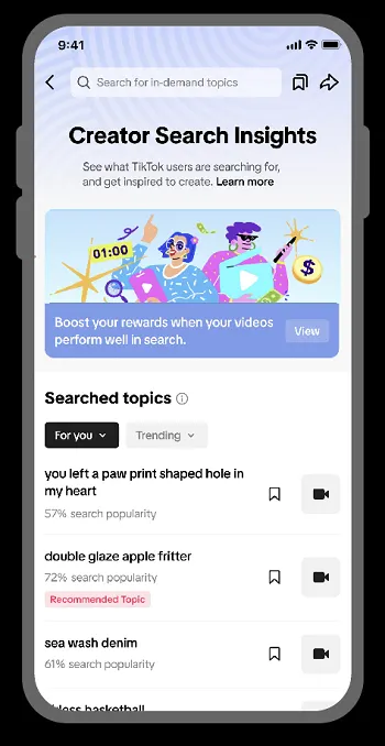 TikTok creator search insights