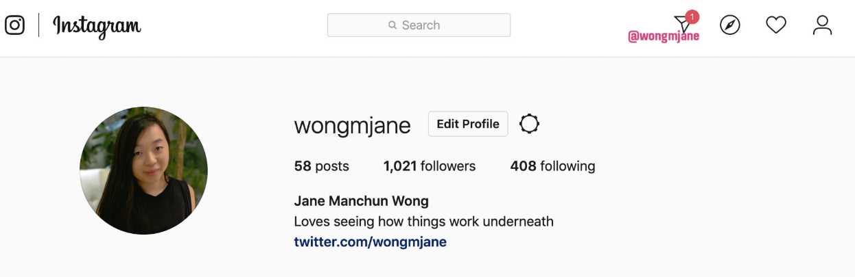 Instagram Direct on desktop