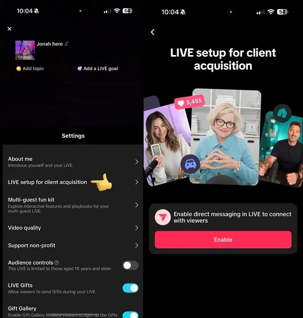 TikTok LIVE DMs