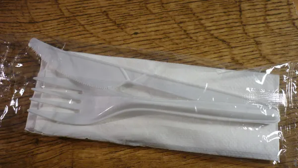 packet of single-use takeout utensils