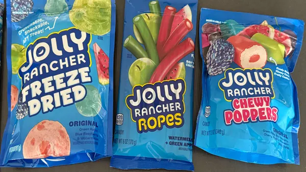Packages of Jolly Rancher candy.