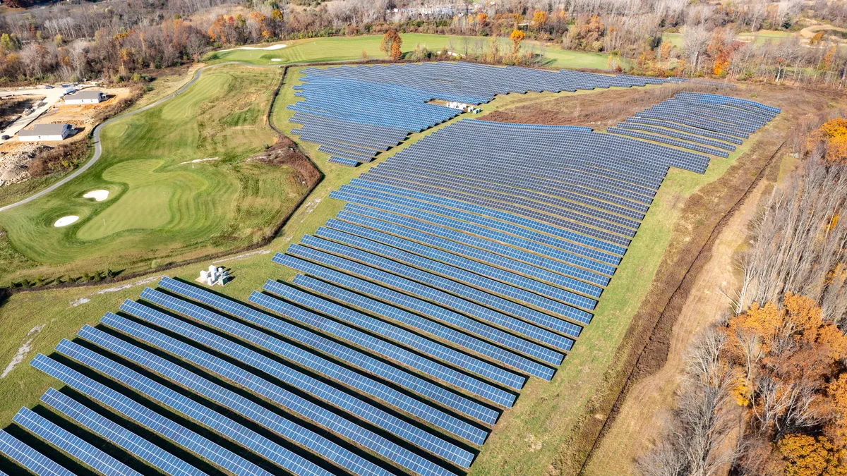 Solar panel field in New Jersey using photovoltaics.