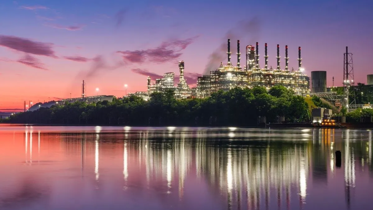 A polymers plant positioned near the Ohio river.