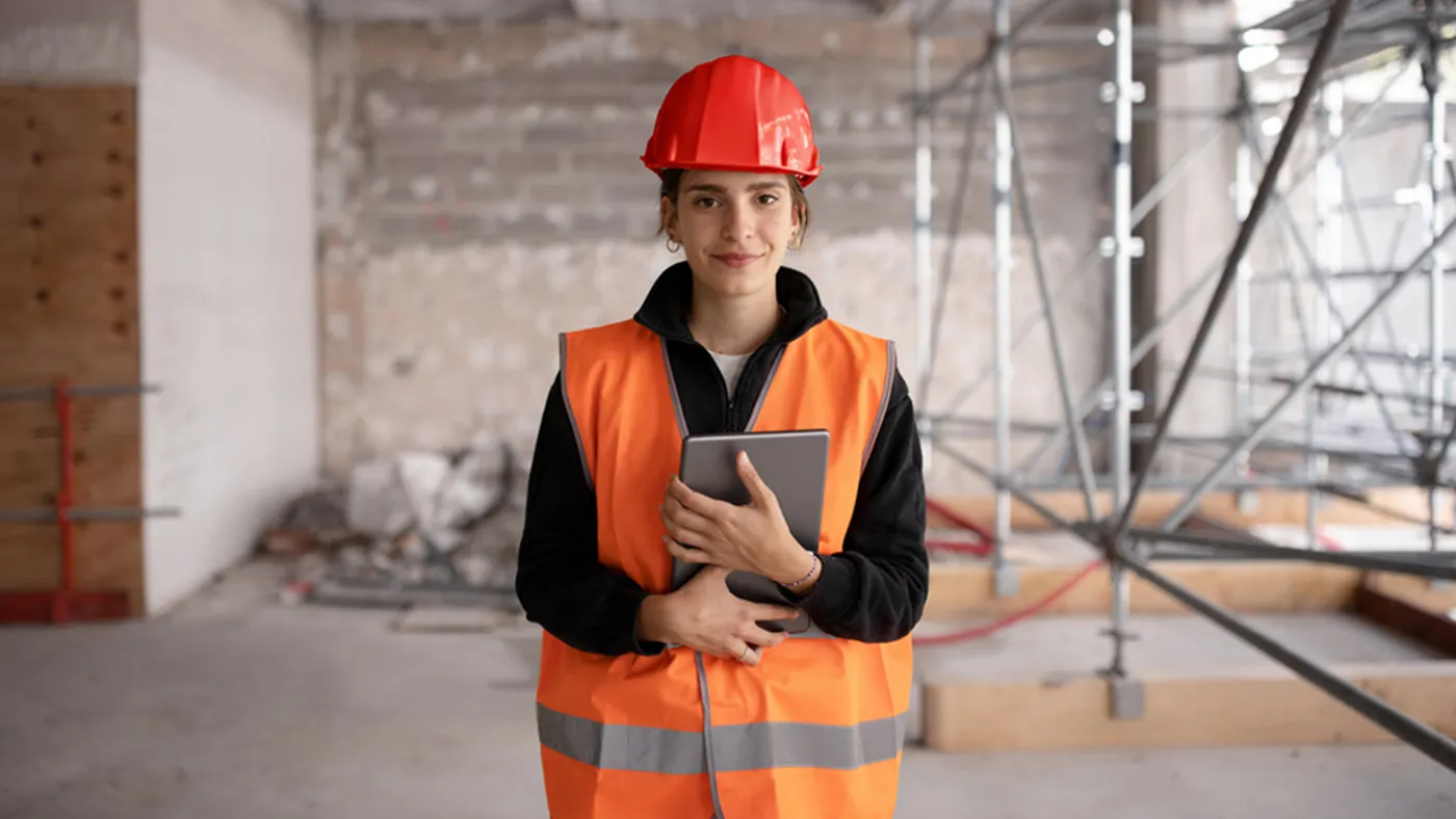 Construction worker in construction site