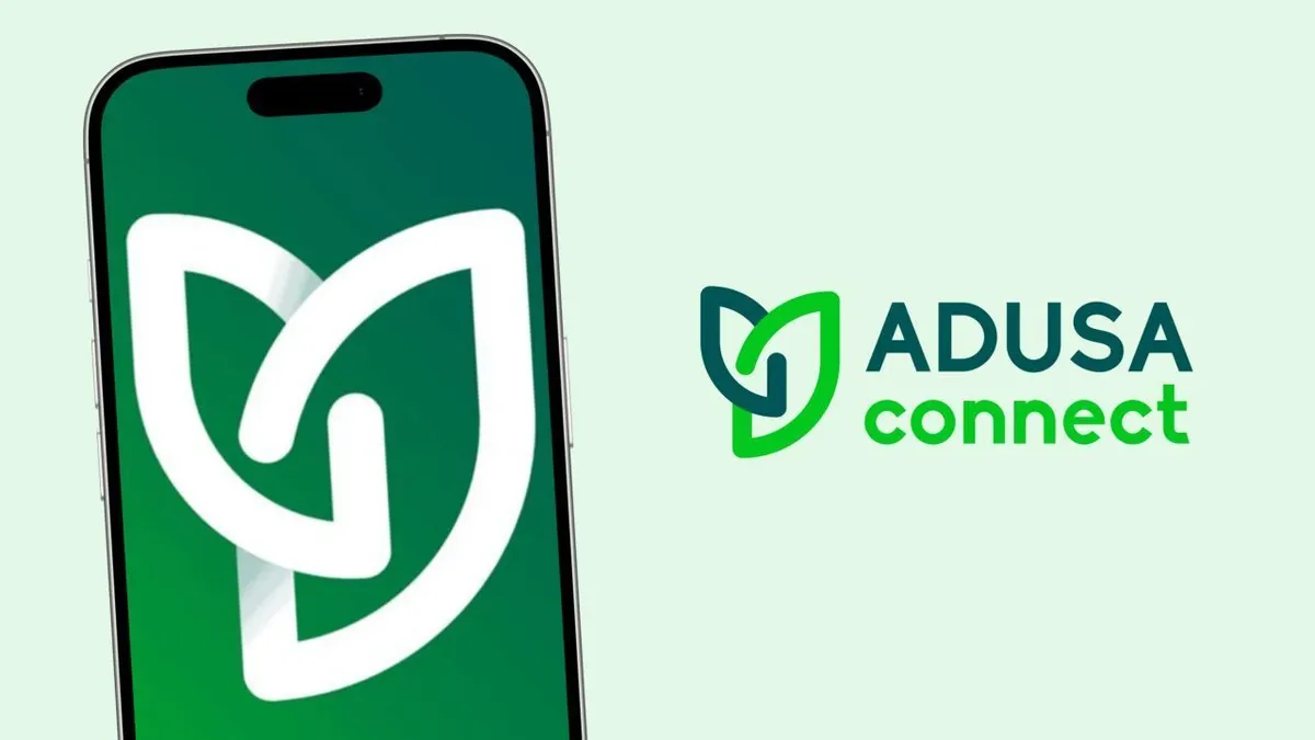Image showing ADUSA Connect's app logo on a phone screen