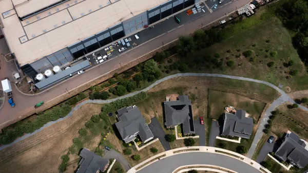 An aerial view of an Amazon Web Services facility on July 17, 2024 in Stone Ridge, Virginia.