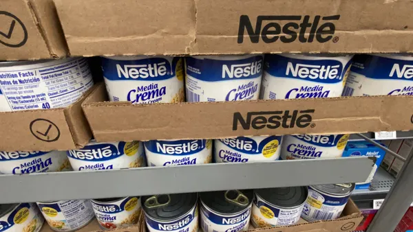 Cans of Nestle products