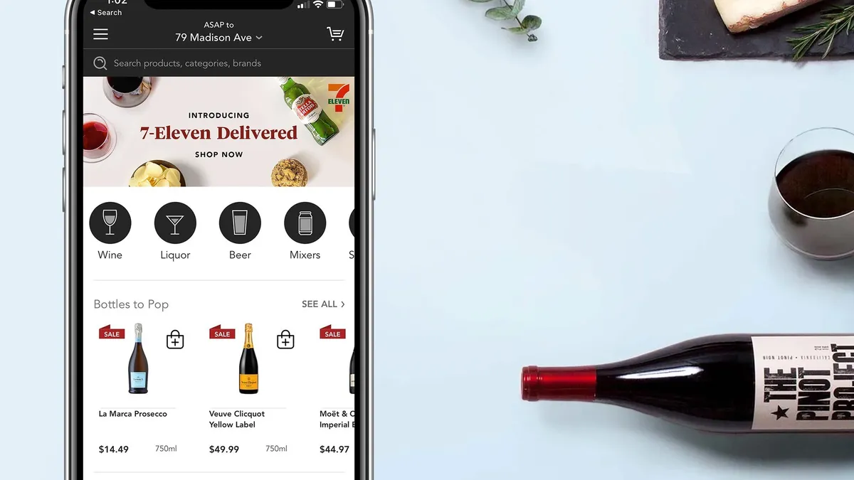 7-Eleven alcohol delivery through Minibar's app