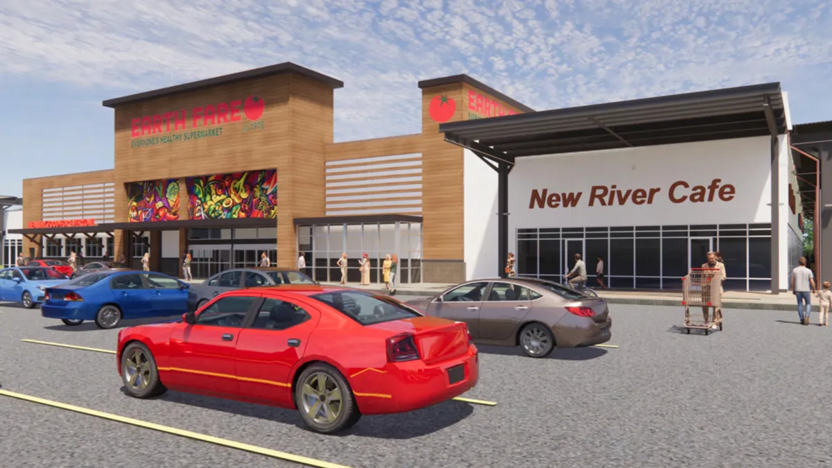 Rendering of planned Earth Fare store in Christiansburg, Virginia