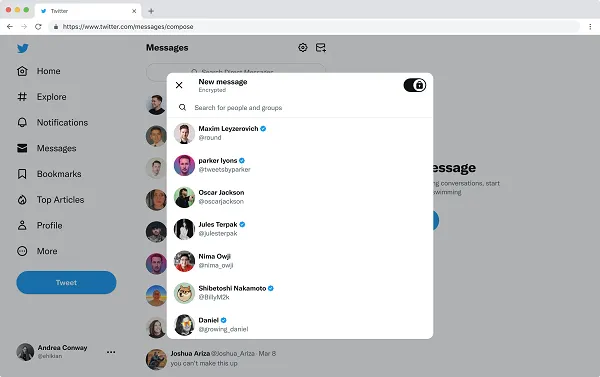 Twitter encrypted DMs