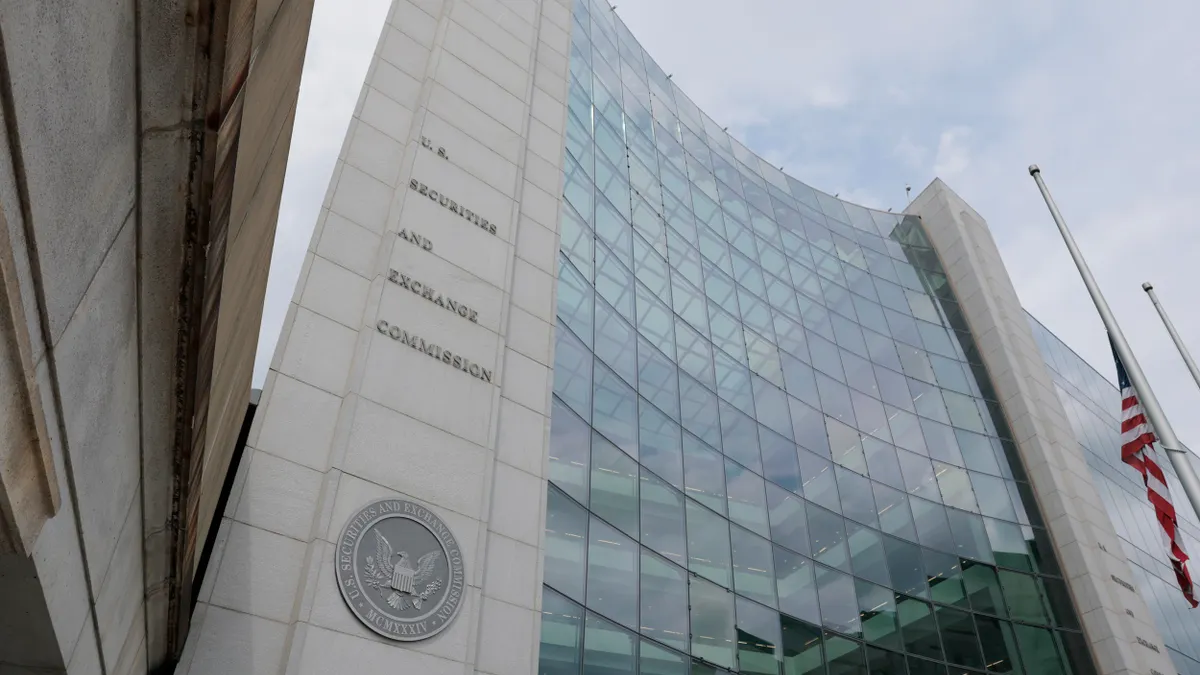 SEC logo in its Washington, DC headquarters