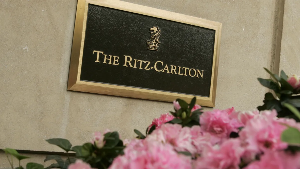 A sign with the Ritz-Carlton Logo