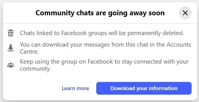 Facebook Community Chats