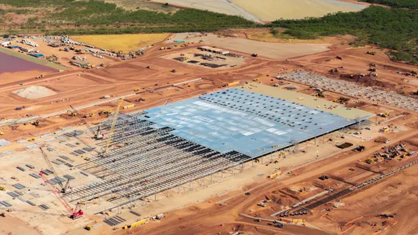 An aerial view of a large construction project.