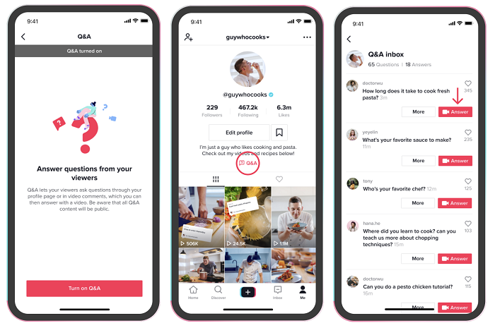 TikTok Q and A example