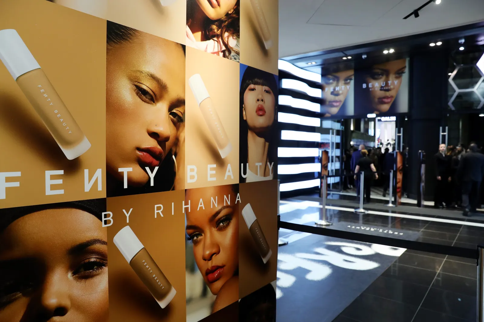 General view of Sephora loves Fenty Beauty by Rihanna store event on April 5, 2018, in Milan, Italy.