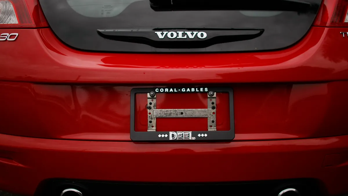 Volvo logo before license plate