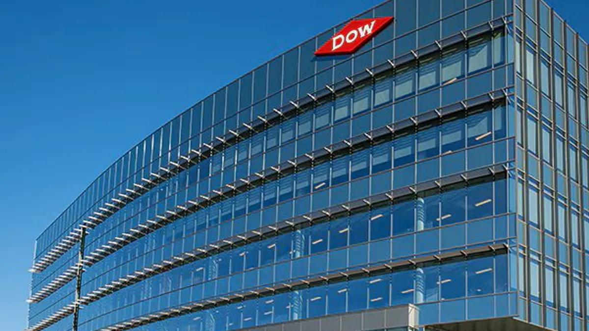 Dow's corporate headquarters building in Midland, Michigan.