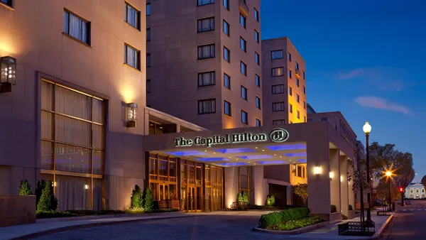The exterior of The Capital Hilton.