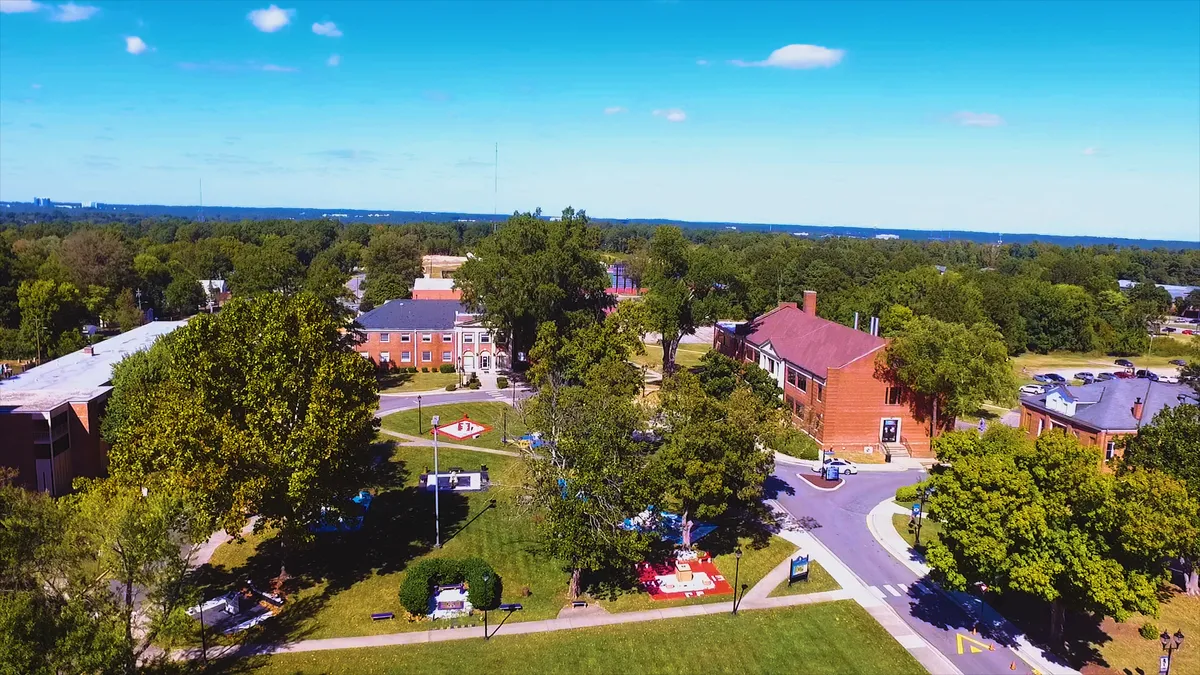 Aerial view of Saint Augustine's campus.