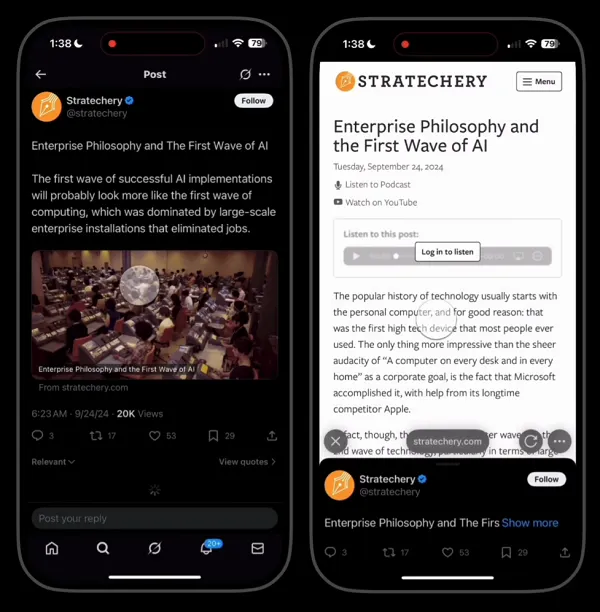 X links in posts