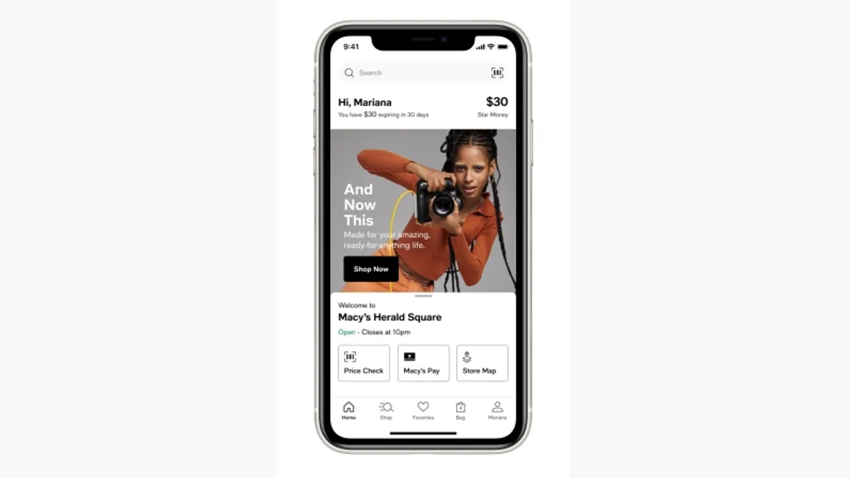 Macy's redesigns its mobile app.