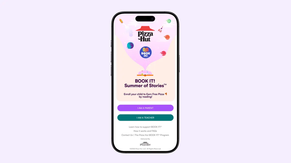 Pizza Hut Book It app