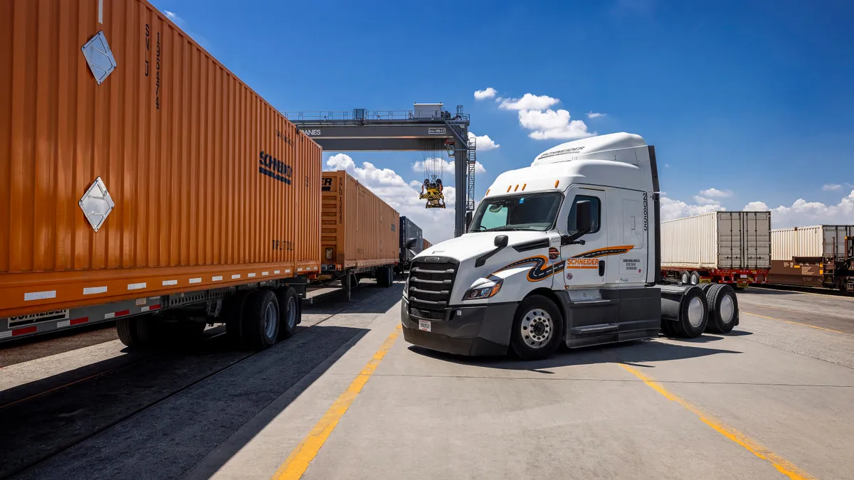 Schneider National intermodal rail yard