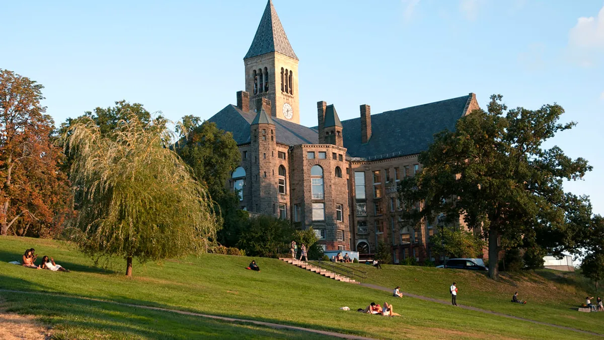 Cornell University clock tower and campus