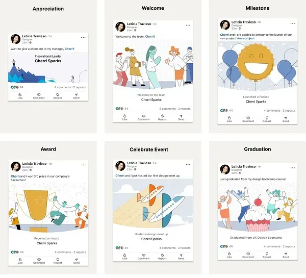 LinkedIn announcement animations