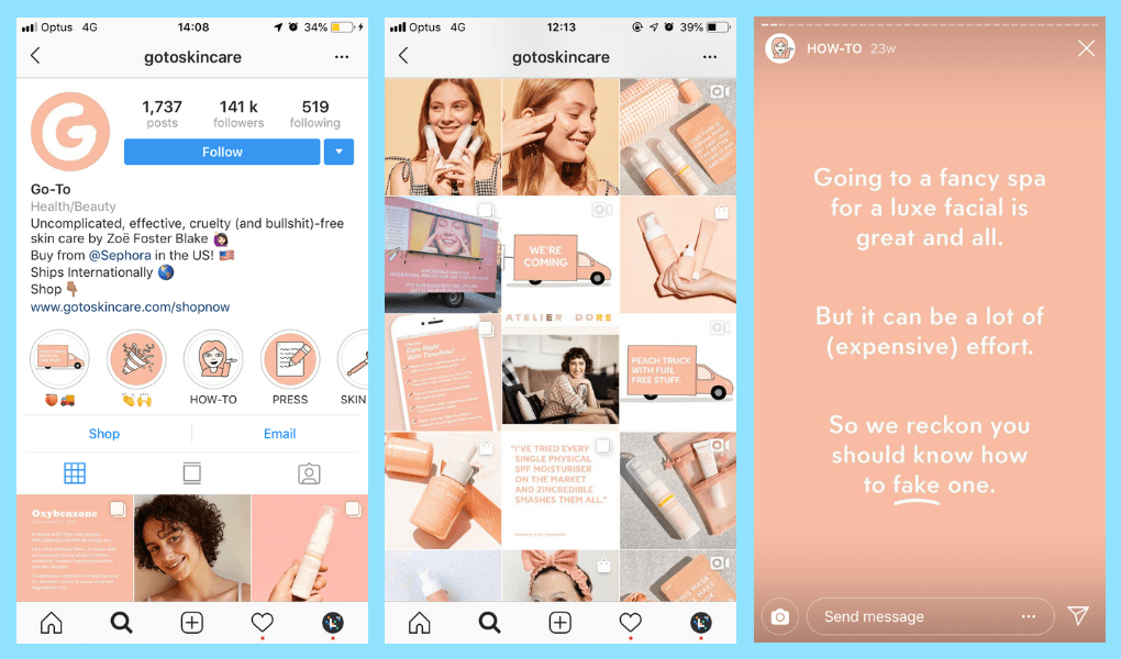 Go To skincare example