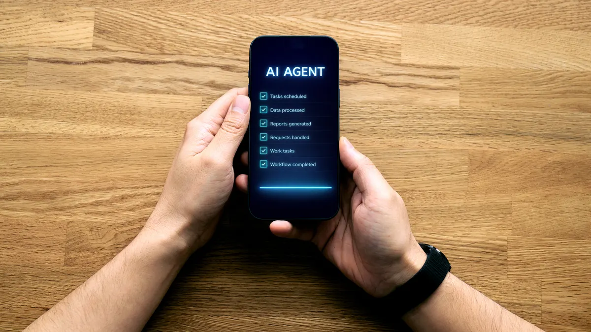 Ai agent smartphone interface completing workflow tasks