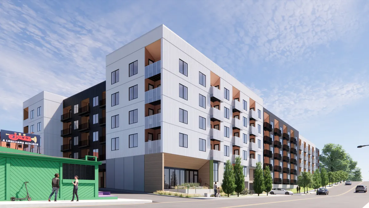 Jamestown Square, an apartment building in Kansas City, Missouri.