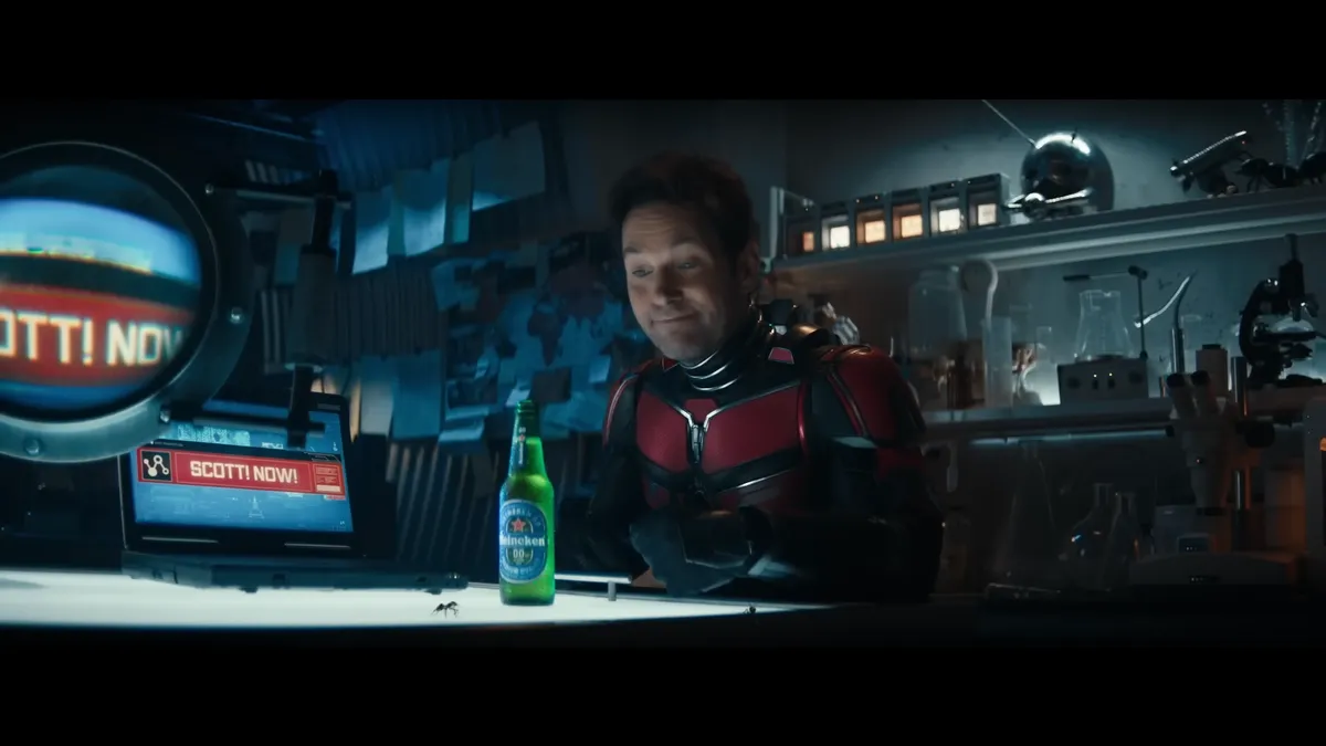 Paul Rudd appears as Ant-Man in an for Heineken 0.0